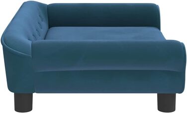 Крісло-ліжко для собак, м'яке ліжко для тварин, лежанка для маленьких собак та котів, блакитний колір, 70 x 48 x 22 см, з велюру