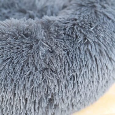 Кругле плюшеве ліжко-пончик для собак та котів, маленьке, нековзне, тепле та затишне, для тварин до 5 кг (L 36 x B 36 x H 12 см)