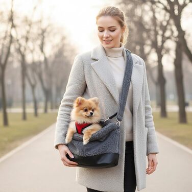 Транспортна сумка для кота Puwaio, водонепроникна зимова сумка | З фіксатором на ремені безпеки, переноска для собак та котів | Для маленьких та середніх порід | Сіра