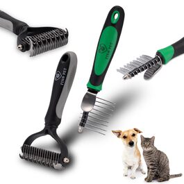 Набір з 2 шт. щіток для собак та котів: для довгої та короткої шерсті, видалення підшерстка, аксесуари для тварин