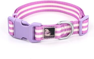 Tiffpaws 3-в-1 смугастий комплект для собак: нашийник, шлея та повідок, персоналізований, для малих і середніх порід, помаранчевий, розмір M