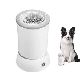 Pawclean Pro: Автоматичний очищувач лап для собак та котів – 360° силіконова щітка, USB, білий/блакитний