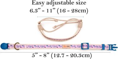 Набір ошейників для котів Pettsie та браслети дружби, безпечний дизайн з м'якої бавовни, D-подібне кільце для аксесуарів, регульований розмір 19-29 см (12,7-20,3 см, фіолетовий)