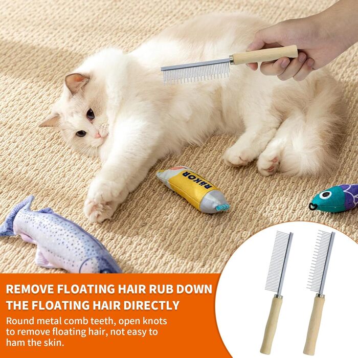 Набір гребінців для грумінгу тварин: гребінці для собак та котів з нержавіючої сталі, для видалення підшерстка