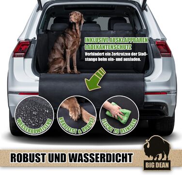 Захисна килимок у багажник BigDean для собак та багажу з захистом бокових стінок та бампера – водонепроникний та брудовідштовхуючий