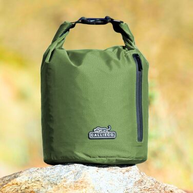 Сумка для корму для собак Callieco з мірною ложкою та кишенею на блискавці, водонепроникний контейнер для дому, подорожей, кемпінгу, перельоту та іншого (Зелений, 32 порції)