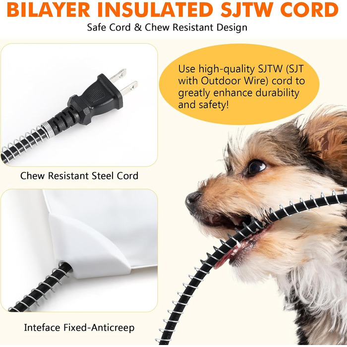 Електричний килимок для домашніх тварин Pecute - нагрівальний килимок для собак і котів з постійною температурою (M, 40x50 см)