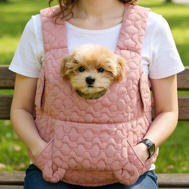 Рюкзак для собак і котів Godpqiui | Дихаючий, м'який, портативний, для малих собак, кошенят, цуценят, подорожей, кемпінгу, прогулянок, велосипеда, рожевий