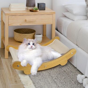 LUMIN TUTU Двостороння кігтеточка та ліжко для котів, 59x34 см, міцна та багаторазова, без випадання ворсу (бавовна & поліестер)