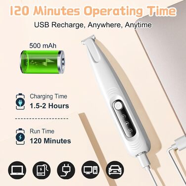 Бездротовий триммер для собак GlauStalos з LED-підсвічуванням, акумулятор 500mAh, IPX4, для догляду за лапами, підходить для густого, довгого та кучерявого хутра (F6)