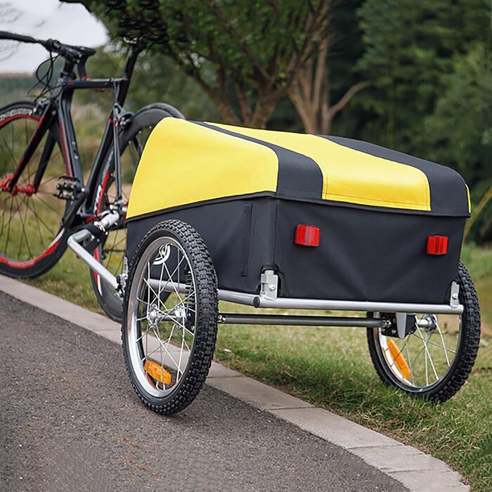 Складаний вантажний причіп для велосипеда: кемпінг, відпочинок, для собак, з відбивачами, легко кріпиться, блакитний