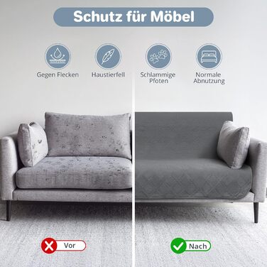 Водонепроникний килимок для собак Luvore з протиковзкими крапками, захист для дивану, ліжка, авто. Міцний килимок для котів, можна прати в машині. 137x208 см