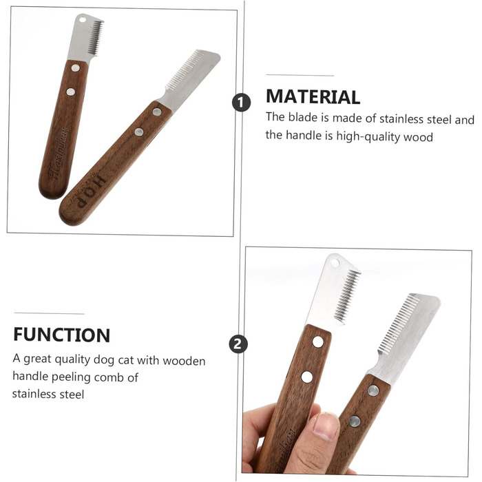 Гребінець для грумінгу собак та котів Sosoport 2St - щітка для вичісування шерсті, нержавіюча сталь