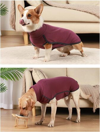 Теплий зимовий халат-жилет для собак великих порід. Вітронепроникна куртка для тварин, жилет-халат, пуловер для собак (Бордовий, L)