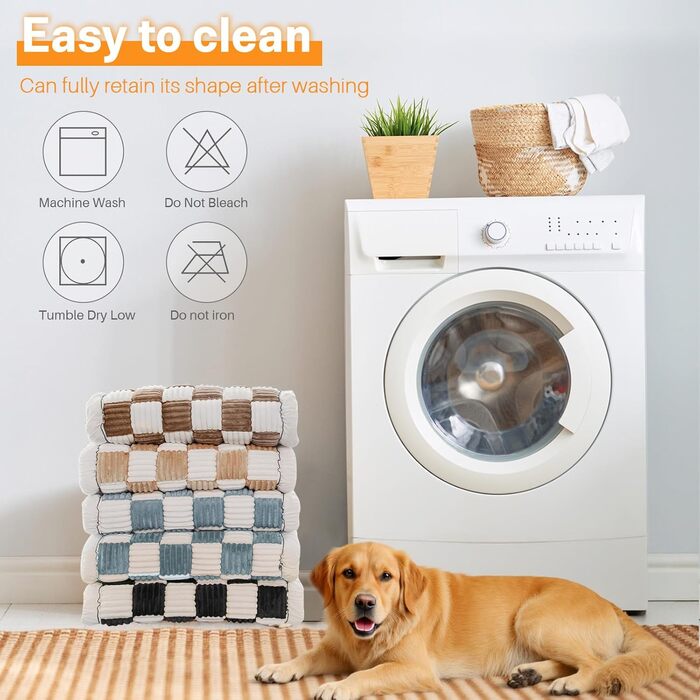 Незнімний чохол на автокрісло для собак, ворсистий килимок для домашніх тварин на заднє сидіння, водонепроникний та стійкий до подряпин килимок для подорожей, м'який захист для автомобілів, вантажівок та позашляховиків (63 x 138 см), в клітинку, світло-ко