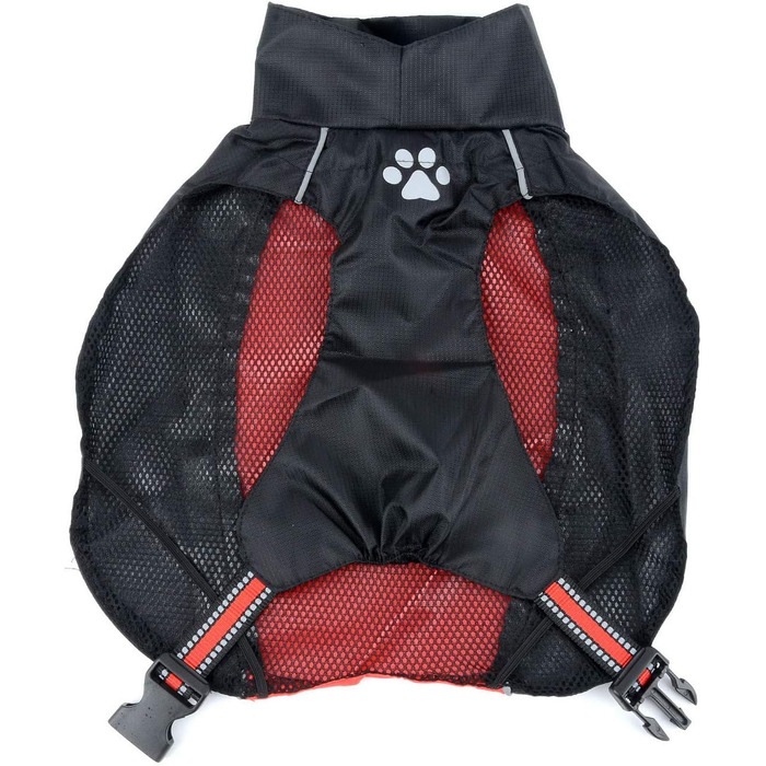 Водонепроникний дощовик для собак середніх та великих порід Zunea, відбиваючий, легкий, вітронепроникний, з підкладкою з сітки, захист від дощу, одяг для активного відпочинку, прогулянок, зеленого кольору, 3XL, 7XL (1 шт), червоний