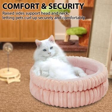 Килимок для котів ODIWEN 50x50 см, м'який, рожевий - зручне ліжко для котів та маленьких собак