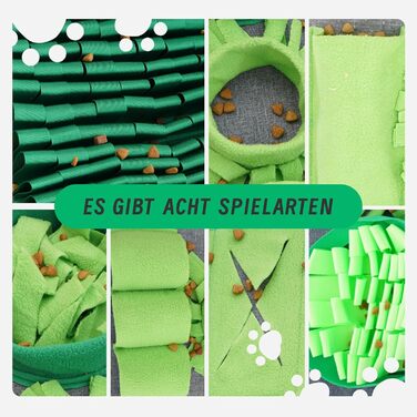 Килимок для собак HDOELGP Schnüffelteppich - інтерактивна іграшка-розвиваючий килимок для собак, зелений (44*66 см)