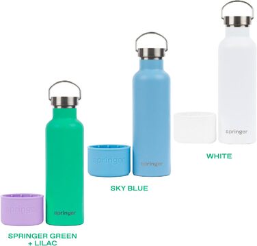 Водяна пляшка для собак Springer Dog and Me 680.4 г з нержавіючої сталі з ізоляцією - зберігає холод до 12 годин. З інтегрованою мискою для води. Кольори: фіолетовий та зелений.