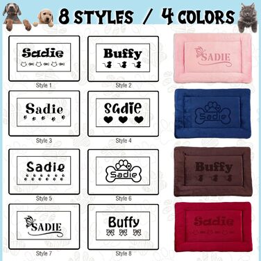 Персоналізована килимок для собак, індивідуальне собаче ліжко для вольєру, миється, килимок для сну домашніх тварин, подарунок для любителів собак і котів, 69x52 см, блакитний