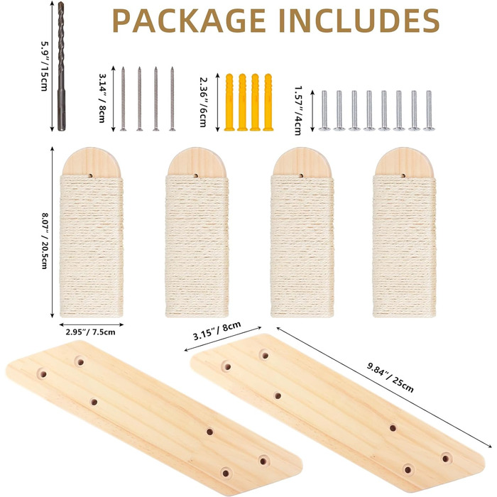 Сходинка для котів DaizySight на стіну: комплекс для лазіння, ігор та відпочинку (2 елементи)