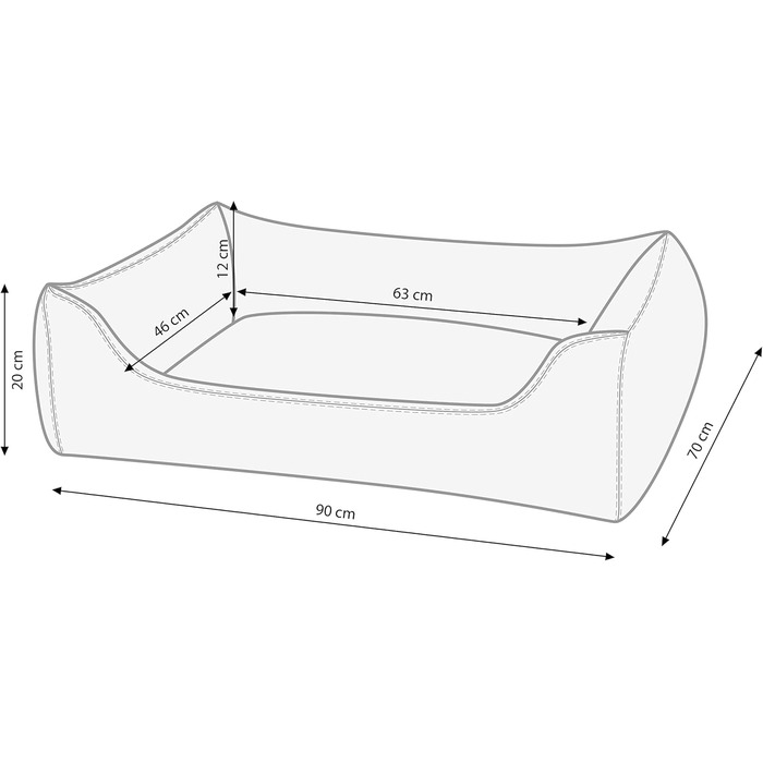 Лежак для собак і котів Dehner Sammy, 90x70x20 см, поліестер, сірий