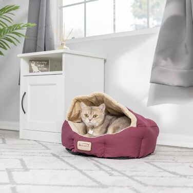 Лежак для котів ARMARKAT C08HJH/MH, 45,7 см, бордовий/бежевий