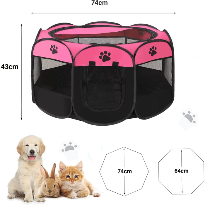 BRIMOREA Клітка для котів та собак, забіг для цуценят 74x74x43 см, клітка-вольєр для тварин, коричнева