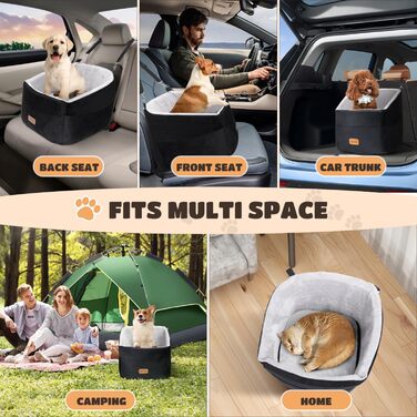 Автокрісло для собак Nobleza до 13 кг, 50x50x40 см, з підняттям, кишенями та поводок