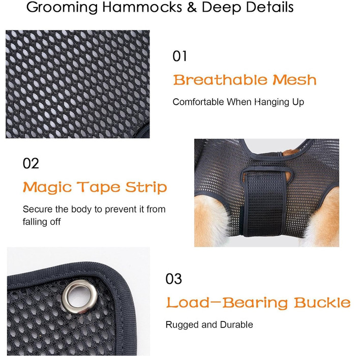 Гамак для грумінгу котів та собак великого розміру, зручний та дихаючий, для догляду за шерстю