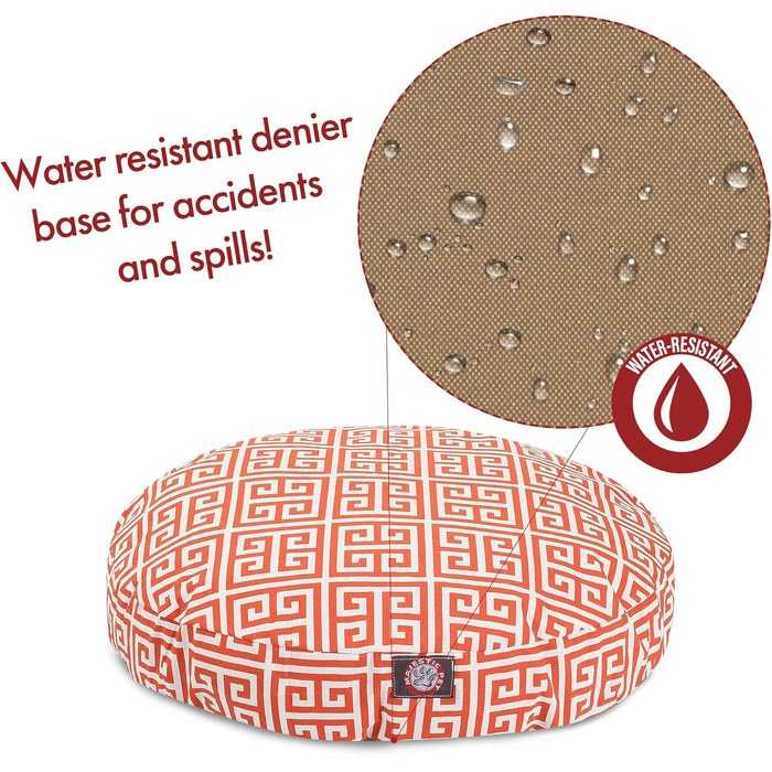 Кругле лежанка для собак Majestic Pet Products, оранжевого кольору, для дому та вулиці, знімний, пральний чохол
