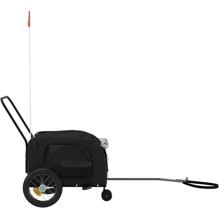 Навісник для собак Robuster на велосипед - чорний, 122x52x53 см, з PVC-покриттям, для малих собак та котів