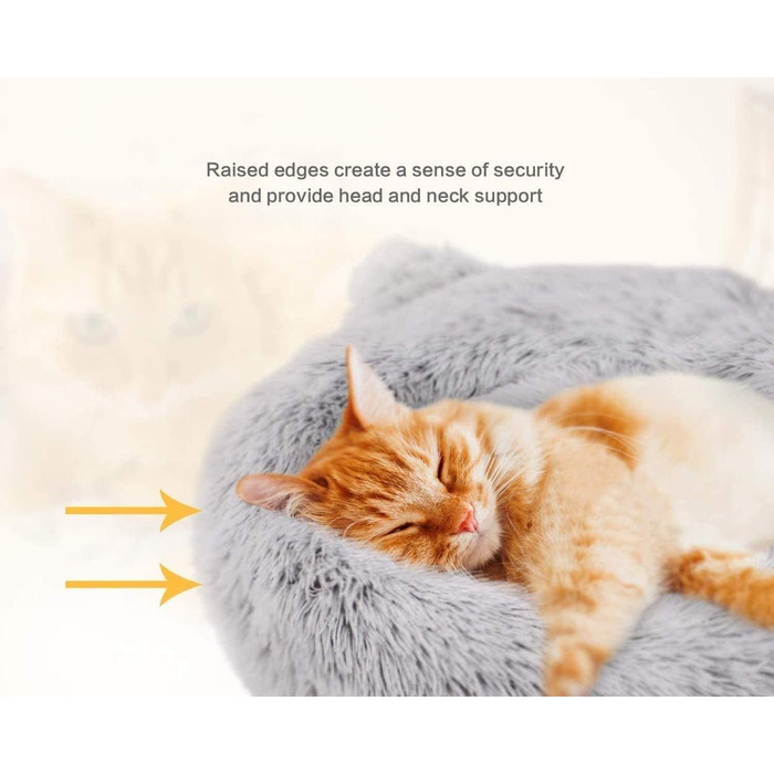 Крісло-гніздо для котів та собак, плюшеве, 55 см, сіре. Зручне ліжко для кота та собаки, антиковзаюче, миється