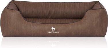 Ортопедичне ліжко для собак Knuffelwuff Tampa з лазерного тиснення на штучній шкірі XXL, 120 x 85 см (L 105 x B 75 x H 25 см, Коричневе)