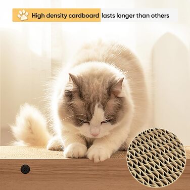 Картонний будиночок для котів Furjoy з когтеточкою, лежаком і котячою м'ятою, для домашніх котів, 53×30×28 см, плед, легко монтується, стильний декор