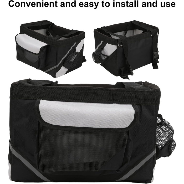 Фарбований кошик для собак, 15 x 11 x 9,8 дюймів, знімний водонепроникний велосипедний кошик-сумка, переноска для маленьких та середніх тварин, котів та собак