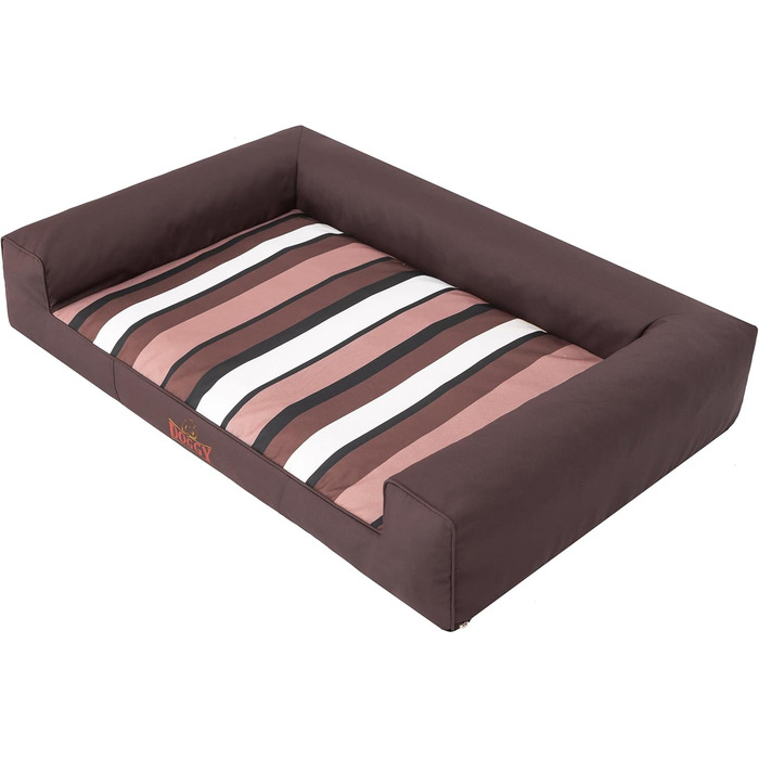 Крісло-ліжко для собак, лежанка для тварин, лежанка для собак, м'яка, коричнева в смужку, 80 x 55 см