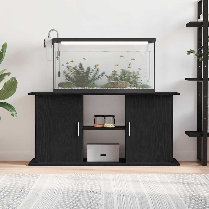 Тумба для акваріума vidaXL 121x41x58 см, ДСП, чорний дуб, міцна акваріумна підставка-шкаф