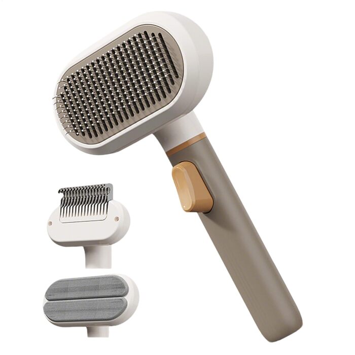 Щітка для собак при линянні, 3-головки | Інструмент для догляду за шерстю собак та котів | Для видалення шерсті, купання, короткої та довгої шерсті вдома, в офісі