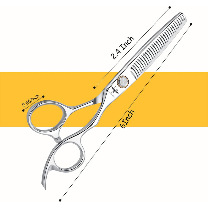 Професійна перукарська ножиця PURPLEBIRD 6 дюймів для стрижки та філірування, з японської сталі 440C, для жінок та чоловіків