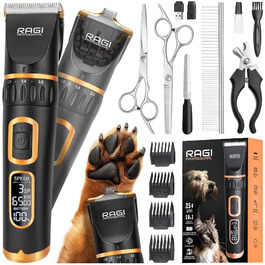 Машинка для стрижки собак RAGI - бездротова, тиха, акумуляторна для собак та котів, чорна