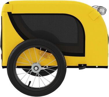 Фарм-причіп для собак Gecheer, вантажопідйомність 45 кг, жовто-чорний, з прапором та відбивачами