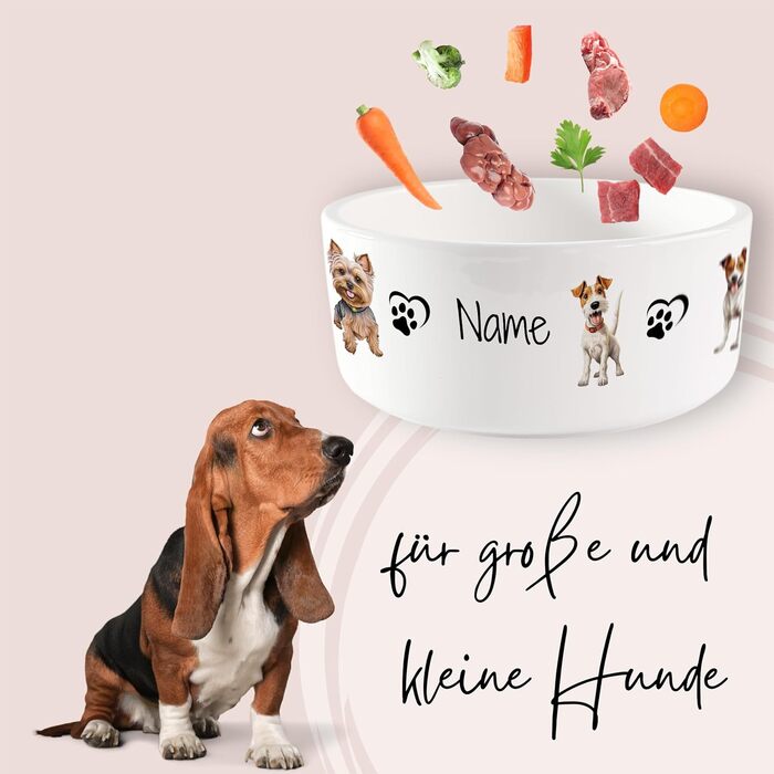 Персоналізована миска для собак GRAZDesign з фото та ім'ям, кераміка, 1л, для власників собак, подарунок (Motiv 2, 1000мл)
