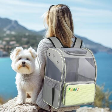 Hunderucksack ALLSOPETS для котів та маленьких собак, жовтий - складний, з матом для подорожей