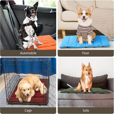 UNIKOME Лежанка для собак на винос: неслизька, антистатична, довговічна. Підходить для середніх та маленьких собак. Лежанка для подорожей, для дому та на вулицю (Коричневий+Сірий, 110*68 см)