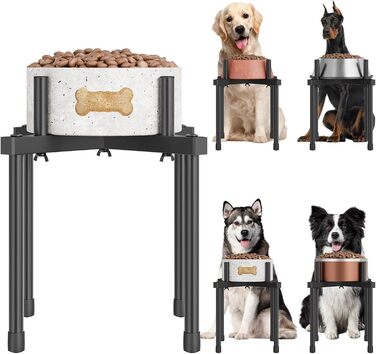 Підставка для води для собак Jane Eyre – регульована, піднята, для великих та середніх собак, антиковзаюча, без миски. Матеріал: L-STEEL