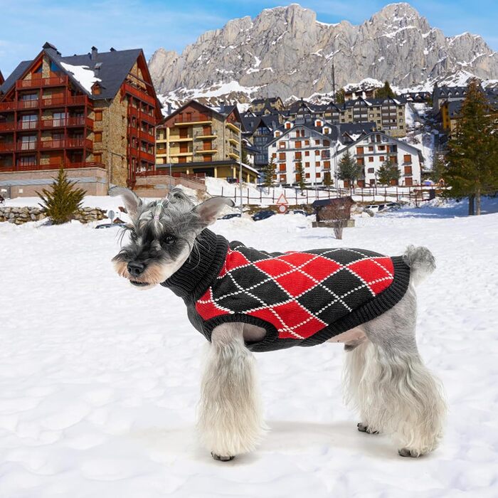 KOOLTAIL Теплий зимовий светр-гетр для собак середніх та великих порід, теплий зимовий одяг для тварин, червоний та зелений колір
