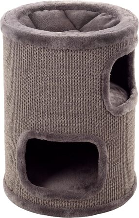 Драпак для котів Flamingo Enes S сірого кольору, 56 см, діаметр 42 см, сизаль та плюш