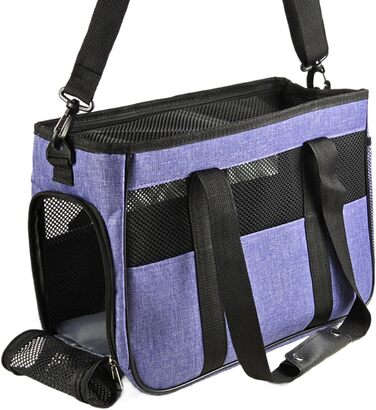 Сумка-переноска для собак та котів Ruwshuuk, багатофункціональна, з кишенями, дихаюча, для прогулянок, подорожей, кемпінгу, відпочинку, активного відпочинку (фіолетова)