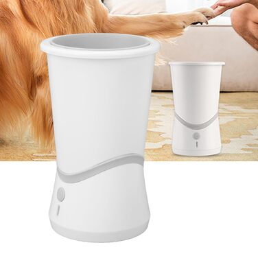 Автоматичний мийка лап для собак, перезаряджається, м'які електричні щітки, регульована чаша для миття лап для домашніх тварин